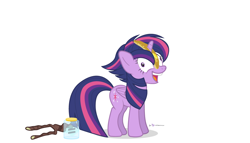 Size: 980x560 | Tagged: safe, artist:dm29, character:twilight sparkle, character:twilight sparkle (alicorn), species:alicorn, species:pony, episode:castle sweet castle, episode:the cutie map, g4, my little pony: friendship is magic, alternate hairstyle, crossing the memes, equal cutie mark, female, i didn't listen, i'm pancake, it begins, jar, mare, punklight sparkle, solo, staff, staff of sameness, the meme continues, the story so far of season 5, this isn't even my final form