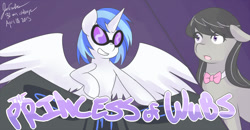 Size: 1280x668 | Tagged: safe, artist:jonfawkes, character:dj pon-3, character:octavia melody, character:vinyl scratch, species:alicorn, species:pony, 30 minute art challenge, alicornified, race swap, vinylcorn