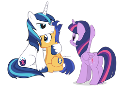 Size: 960x700 | Tagged: safe, artist:dm29, character:flash sentry, character:shining armor, character:twilight sparkle, character:twilight sparkle (alicorn), species:alicorn, species:pony, cute, eye contact, female, frown, glare, helpless, hug, husbando thief, mare, plot, simple background, sitting, transparent background, trio, vector, wide eyes