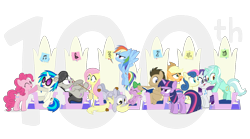 Size: 1350x750 | Tagged: safe, artist:dm29, character:applejack, character:bon bon, character:derpy hooves, character:dj pon-3, character:doctor whooves, character:fluttershy, character:lyra heartstrings, character:octavia melody, character:pinkie pie, character:rainbow dash, character:rarity, character:spike, character:sweetie drops, character:time turner, character:twilight sparkle, character:twilight sparkle (alicorn), character:vinyl scratch, species:alicorn, species:earth pony, species:pegasus, species:pony, species:unicorn, episode:slice of life, episode:the cutie map, g4, my little pony: friendship is magic, background six, female, male, mare, muffin, simple background, stallion, that was fast, transparent background