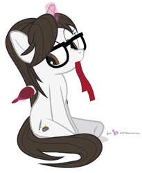 Size: 540x660 | Tagged: safe, artist:dm29, character:raven inkwell, alternate hairstyle, cute, hairbrush, long mane, loose hair, ribbon, solo