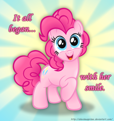 Size: 1024x1086 | Tagged: safe, artist:aleximusprime, character:pinkie pie, female, smiling, solo