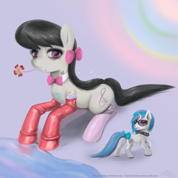 Size: 1200x1200 | Tagged: safe, artist:johnjoseco, character:dj pon-3, character:octavia melody, character:vinyl scratch, clothing, socks