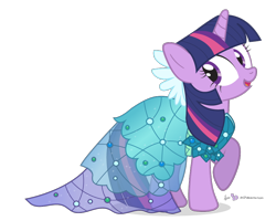 Size: 900x720 | Tagged: safe, artist:dm29, character:twilight sparkle, character:twilight sparkle (alicorn), species:alicorn, species:pony, episode:canterlot boutique, g4, my little pony: friendship is magic, clothing, dress, female, mare, open mouth, princess dress, raised hoof, simple background, solo, transparent background