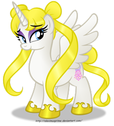 Size: 1024x1130 | Tagged: safe, artist:aleximusprime, species:alicorn, species:pony, ponified, princess serena (sailor moon), sailor moon, serena tsukino, simple background, solo, transparent background