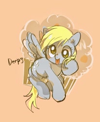 Size: 1107x1346 | Tagged: safe, artist:osawari64, character:derpy hooves, species:pegasus, species:pony, g4, blep, cute, derpabetes, female, food, mare, muffin, solo, spread wings, tongue out, wings
