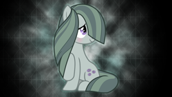 Size: 2560x1440 | Tagged: safe, artist:laszlvfx, artist:thefrostspark, edit, character:marble pie, episode:hearthbreakers, g4, my little pony: friendship is magic, blushing, female, hair over one eye, solo, vector, wallpaper, wallpaper edit