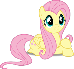 Size: 5388x5000 | Tagged: safe, artist:dashiesparkle, artist:hawk9mm, character:fluttershy, ponyscape, episode:trade ya, g4, my little pony: friendship is magic, .svg available, absurd resolution, crossed hooves, cute, female, inkscape, prone, shyabetes, simple background, smiling, solo, transparent background, vector