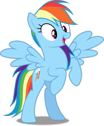 Size: 4107x5000 | Tagged: safe, artist:dashiesparkle, artist:hawk9mm, character:rainbow dash, species:pegasus, species:pony, ponyscape, episode:trade ya, g4, my little pony: friendship is magic, .svg available, absurd resolution, bipedal, female, inkscape, mare, open mouth, raised hoof, simple background, solo, transparent background, vector
