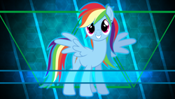 Size: 3840x2160 | Tagged: safe, artist:laszlvfx, edit, character:rainbow dash, alternate hairstyle, female, solo, vector, wallpaper, wallpaper edit