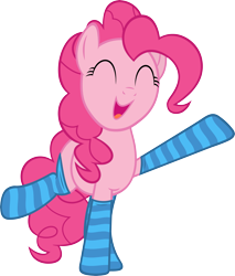 Size: 5107x6000 | Tagged: safe, artist:slb94, character:pinkie pie, absurd resolution, clothing, cute, diapinkes, female, simple background, socks, solo, striped socks, transparent background, vector