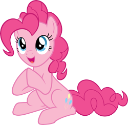 Size: 6000x5853 | Tagged: safe, artist:slb94, character:pinkie pie, episode:party pooped, g4, my little pony: friendship is magic, absurd resolution, cute, diapinkes, female, hooves together, simple background, sitting, solo, transparent background, vector