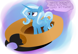 Size: 800x552 | Tagged: safe, artist:krazykari, artist:trollie trollenberg, character:trixie, species:pony, species:unicorn, clothing, female, hat, mare, micro, solo, tiny