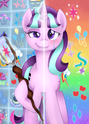 Size: 1024x1430 | Tagged: safe, artist:scarlet-spectrum, character:starlight glimmer, episode:the cutie map, g4, my little pony: friendship is magic, crying, cutie mark, cutie mark vault, duality, female, s5 starlight, smug, smuglight glimmer, solo, staff, staff of sameness, two sided posters