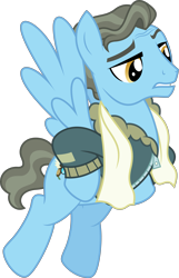 Size: 3215x5000 | Tagged: safe, artist:chainchomp2 edit, artist:dashiesparkle, character:wind rider, ponyscape, episode:rarity investigates, g4, my little pony: friendship is magic, .svg available, absurd resolution, clothing, flying, inkscape, male, raised eyebrow, simple background, solo, transparent background, vector