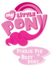 Size: 1599x2039 | Tagged: safe, artist:jamescorck, edit, character:pinkie pie, best pony, logo, logo edit, logo parody, my little pony logo, simple background, transparent background