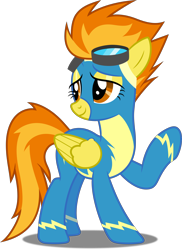 Size: 3642x5000 | Tagged: safe, artist:dashiesparkle, character:spitfire, ponyscape, episode:rarity investigates, g4, my little pony: friendship is magic, .svg available, absurd resolution, female, goggles, raised hoof, simple background, solo, transparent background, vector