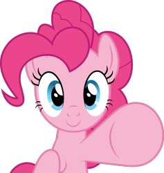 Size: 3789x4000 | Tagged: safe, artist:dashiesparkle, character:pinkie pie, species:earth pony, species:pony, ponyscape, episode:pinkie pride, g4, my little pony: friendship is magic, .svg available, absurd resolution, boop, female, looking at you, pinkie the party planner, simple background, solo, transparent background, vector