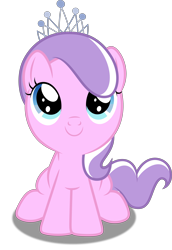 Size: 3439x5000 | Tagged: safe, artist:dashiesparkle, character:diamond tiara, ponyscape, .svg available, absurd resolution, cute, diamondbetes, female, simple background, sitting, smiling, solo, transparent background, vector
