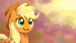Size: 1920x1080 | Tagged: safe, artist:kp-shadowsquirrel, character:applejack, female, solo, wallpaper