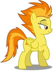 Size: 3926x5000 | Tagged: safe, artist:dashiesparkle, artist:pirill, character:spitfire, species:pegasus, species:pony, ponyscape, episode:newbie dash, g4, my little pony: friendship is magic, .svg available, absurd resolution, bedroom eyes, cute, female, mare, raised hoof, simple background, solo, transparent background, vector