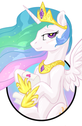 Size: 825x1275 | Tagged: safe, artist:hobbes-maxwell, character:princess celestia, female, heart eyes, solo, wingding eyes