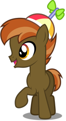 Size: 3260x6000 | Tagged: safe, artist:dashiesparkle, character:button mash, species:pony, ponyscape, .svg available, absurd resolution, button's adventures, clothing, colt, hat, male, open mouth, propeller hat, raised hoof, simple background, solo, transparent background, vector