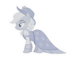 Size: 5000x3981 | Tagged: safe, artist:dashiesparkle, character:applejack, ponyscape, episode:a hearth's warming tail, g4, my little pony: friendship is magic, .svg available, absurd resolution, clothing, female, ghost, hat, side view, simple background, solo, spirit, spirit of hearth's warming past, transparent background, vector