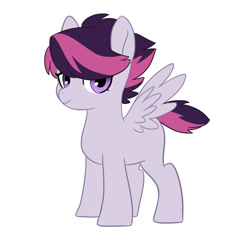 Size: 872x915 | Tagged: safe, artist:kianamai, oc, oc only, oc:echo (kilala), parent:rumble, parent:scootaloo, parents:rumbloo, species:pegasus, species:pony, kilalaverse, female, filly, next generation, offspring, redesign, simple background, solo
