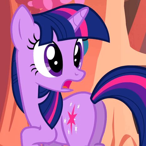 Size: 466x466 | Tagged: safe, artist:slb94, edit, edited screencap, screencap, character:twilight sparkle, episode:owl's well that ends well, g4, my little pony: friendship is magic, animated, edited edit, female, food, hot dog, looking back, loop, meat, not salmon, open mouth, reversed, sausage, solo, wat