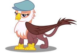 Size: 5000x3470 | Tagged: safe, artist:dashiesparkle, species:griffon, ponyscape, episode:the lost treasure of griffonstone, g4, my little pony: friendship is magic, .svg available, absurd resolution, clothing, female, gimme moore, hat, newsboy hat, raised eyebrow, shopkeeper, simple background, solo, transparent background, vector