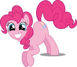 Size: 5701x5000 | Tagged: safe, artist:dashiesparkle, character:pinkie pie, episode:just for sidekicks, g4, my little pony: friendship is magic, .svg available, absurd resolution, breaking the laws of physics, female, leaning, simple background, smiling, solo, transparent background, vector