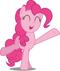 Size: 4204x5000 | Tagged: safe, artist:dashiesparkle, character:pinkie pie, ponyscape, episode:pinkie pride, g4, my little pony: friendship is magic, absurd resolution, female, inkscape, open mouth, raised leg, simple background, solo, transparent background, vector