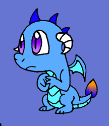 Size: 419x485 | Tagged: safe, artist:cmara, oc, oc only, parent:garble, parent:princess ember, parents:emble, unnamed oc, species:dragon, baby dragon, offspring, paint tool sai, simple background, solo