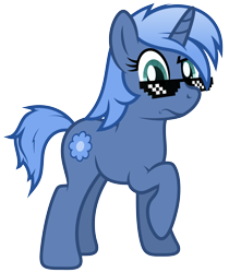Size: 3200x3810 | Tagged: safe, artist:djdavid98, oc, oc only, oc:paamayim nekudotayim, species:pony, species:unicorn, derpibooru community collaboration, 2017 community collab, deal with it, simple background, solo, transparent background, vector