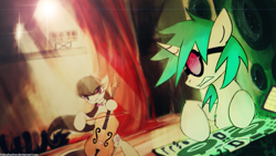 Size: 1517x858 | Tagged: safe, artist:foxinshadow, character:dj pon-3, character:octavia melody, character:vinyl scratch, cello, musical instrument, turntable