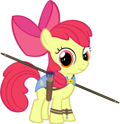 Size: 1072x1114 | Tagged: safe, artist:zacatron94, character:apple bloom, archer, arrow, bow (weapon), bow and arrow, female, solo, weapon