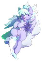 Size: 734x1053 | Tagged: safe, artist:hioshiru, edit, character:cloudchaser, species:pegasus, species:pony, cloud, cute, cutechaser, eyes closed, female, mare, open mouth, sfw edit, simple background, sleeping, snot bubble, solo, spread wings, white background, wings