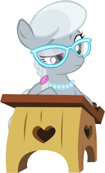 Size: 8584x14121 | Tagged: safe, artist:cyanlightning, character:silver spoon, episode:family appreciation day, g4, my little pony: friendship is magic, absurd resolution, female, glasses, jewelry, necklace, simple background, solo, transparent background, unamused, vector