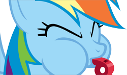 Size: 14400x8468 | Tagged: safe, artist:cyanlightning, character:rainbow dash, species:pegasus, species:pony, episode:hurricane fluttershy, g4, my little pony: friendship is magic, absurd resolution, blowing, eyes closed, female, mare, mouth hold, puffy cheeks, rainblow dash, simple background, solo, transparent background, vector, whistle