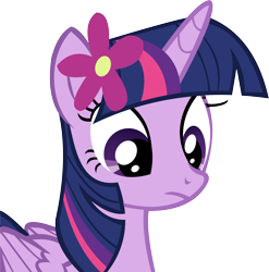 Size: 11124x11247 | Tagged: safe, artist:cyanlightning, character:twilight sparkle, character:twilight sparkle (alicorn), species:alicorn, species:pony, episode:twilight time, g4, my little pony: friendship is magic, absurd resolution, cute, female, flower, flower in hair, folded wings, mare, simple background, solo, transparent background, vector