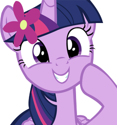 Size: 10481x11195 | Tagged: safe, artist:cyanlightning, character:twilight sparkle, character:twilight sparkle (alicorn), species:alicorn, species:pony, episode:flutter brutter, g4, my little pony: friendship is magic, .svg available, absurd resolution, cute, female, flower, flower in hair, folded wings, mare, simple background, solo, transparent background, twiabetes, vector