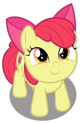 Size: 3292x5000 | Tagged: safe, artist:dashiesparkle, character:apple bloom, episode:the fault in our cutie marks, g4, my little pony: friendship is magic, .ai available, adorabloom, cute, cutie mark, female, looking at you, looking up, simple background, solo, the cmc's cutie marks, transparent background, vector