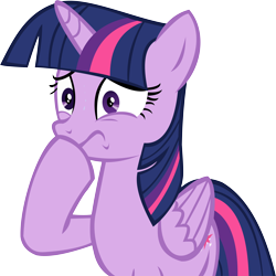 Size: 11262x11279 | Tagged: safe, artist:cyanlightning, character:twilight sparkle, character:twilight sparkle (alicorn), species:alicorn, species:pony, episode:party pooped, g4, my little pony: friendship is magic, .svg available, absurd resolution, faec, female, folded wings, mare, simple background, solo, sweat, transparent background, vector, worried