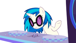 Size: 14849x8348 | Tagged: safe, artist:cyanlightning, character:dj pon-3, character:vinyl scratch, species:pony, species:unicorn, episode:the saddle row review, g4, my little pony: friendship is magic, .svg available, absurd resolution, female, mare, simple background, solo, speaker, speakers, transparent background, turntable, vector