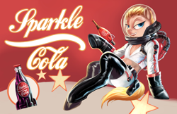 Size: 1870x1210 | Tagged: safe, artist:hobbes-maxwell, species:pony, fallout equestria, crossover, fallout, latex, nuka cola, nuka girl, ponified, sparkle cola