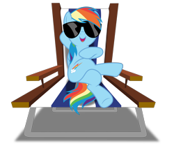 Size: 5000x4188 | Tagged: safe, artist:dashiesparkle, character:rainbow dash, episode:every little thing she does, g4, my little pony: friendship is magic, .svg available, absurd resolution, beach chair, chillaxing, crossed hooves, female, open mouth, simple background, solo, sunglasses, transparent background, vector