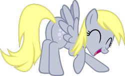 Size: 6000x3627 | Tagged: safe, artist:slb94, character:derpy hooves, species:pegasus, species:pony, absurd resolution, bubble butt, cute, excited, female, mare, plot, simple background, solo, transparent background, vector