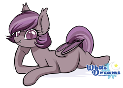 Size: 2614x1881 | Tagged: safe, artist:xwhitedreamsx, oc, oc only, oc:iris, species:bat pony, species:pony, cute, faec, fangs, fluffy, looking at you, prone, simple background, smiling, smirk, solo, twiface, underhoof, white background