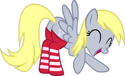 Size: 6000x3627 | Tagged: safe, artist:slb94, character:derpy hooves, species:pegasus, species:pony, bubble butt, clothing, cute, female, happy, mare, plot, simple background, socks, solo, striped socks, transparent background, vector